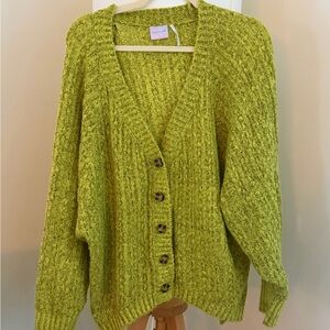 Urban Outfitters (Out From Under) Chartreuse Cardigan